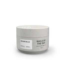 NAILSOFTHEDAY Builder Gel 02 — white milky builder gel for nail extensions, 15 ml