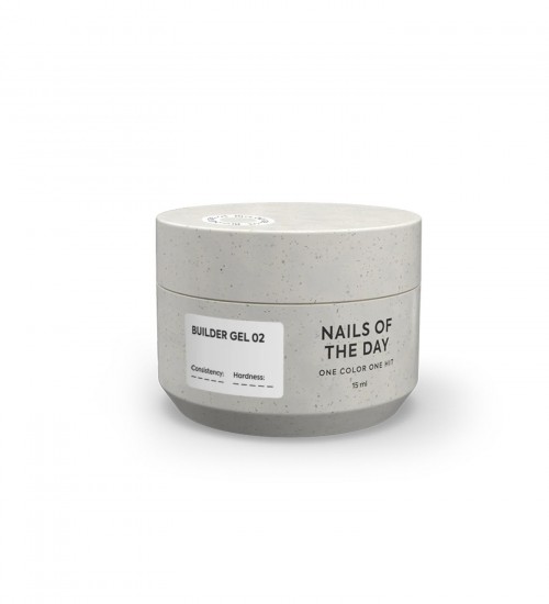 NAILSOFTHEDAY Builder Gel 02 — white milky builder gel for nail extensions, 15 ml