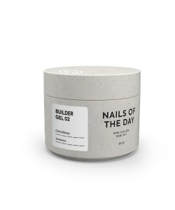 NAILSOFTHEDAY Builder Gel 02 — white milky builder gel for nail extensions, 30 ml