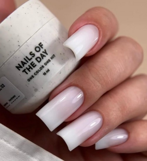 NAILSOFTHEDAY Builder Gel 02 — white milky builder gel for nail extensions, 30 ml