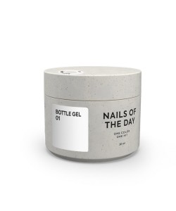 NAILSOFTHEDAY Bottle Gel 01 – White Super-Strong Nail Strengthening Gel, 30 ml