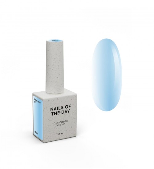 NAILSOFTHEDAY Shell top 02 new formula — pearly top coat with a blue shimmer, no sticky layer, 10 ml
