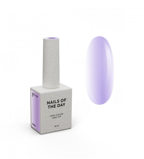 NAILSOFTHEDAY Shell top 01 new formula — pearly top coat with a violet shimmer, no sticky layer, 10 ml