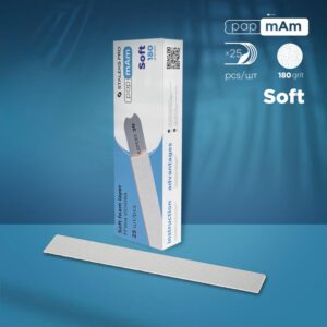 STALEKS Disposable white files papmAm on soft foam layer EXPERT 20 180 grit (25 pcs)