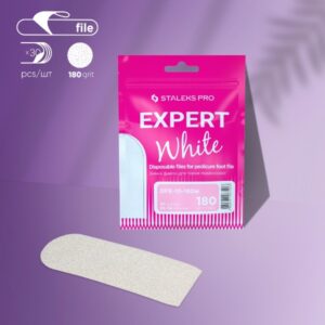 Disposable white files for pedicure grater EXPERT 10 180 grit (30 pcs)